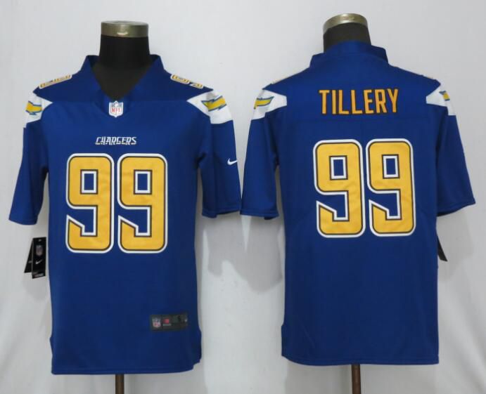Men Los Angeles Chargers #99 Tillery Blue Nike Color Rush Limited NFL Jerseys
